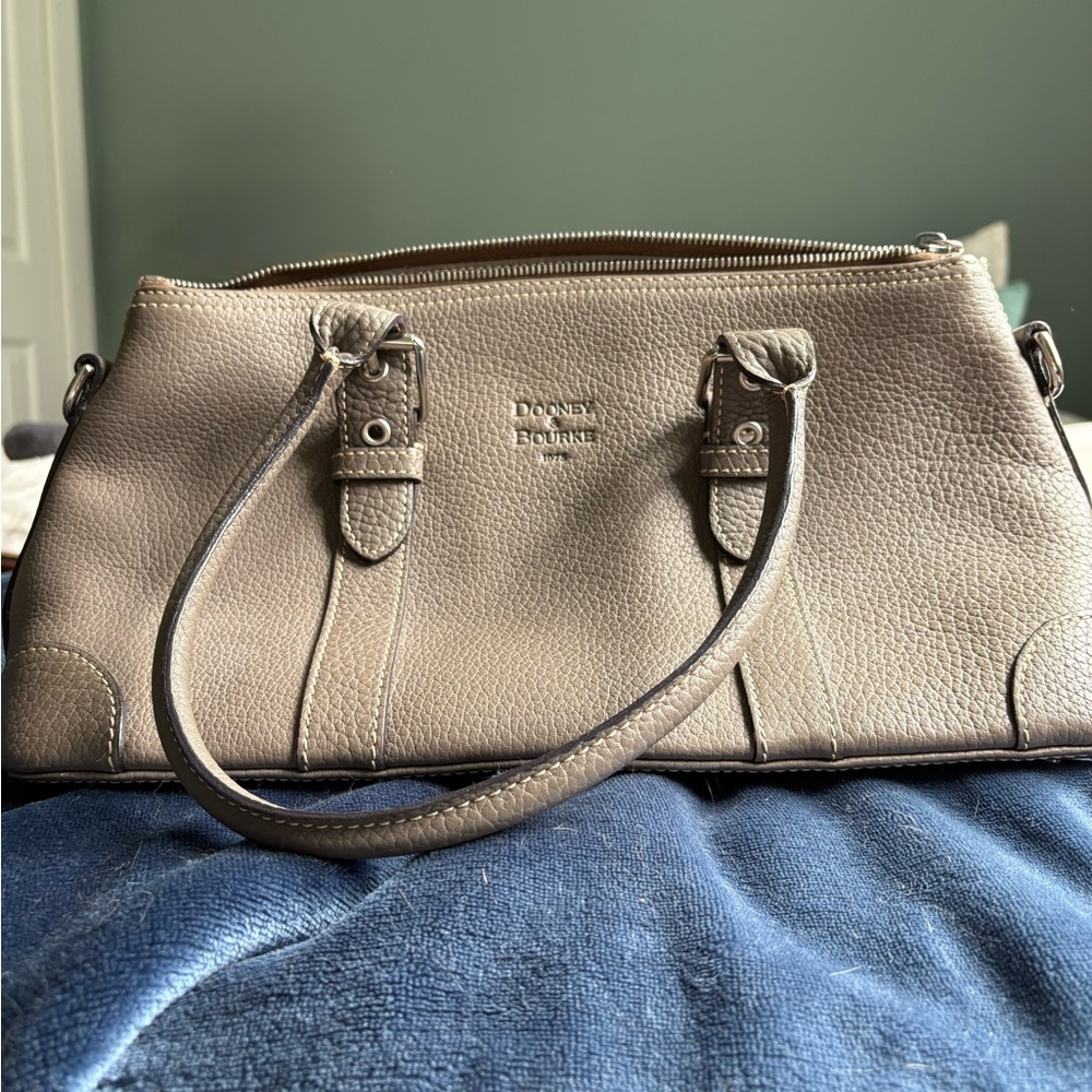 Dooney & Bourke Tan Leather Satchel with Structured Design